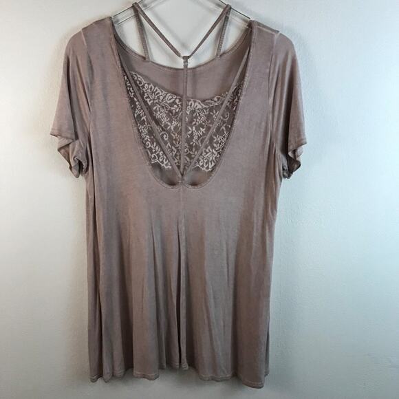Andrée By Unit Knit Tunic With Lace Panel and Crisscross Back Straps Size Large - Picture 6 of 8